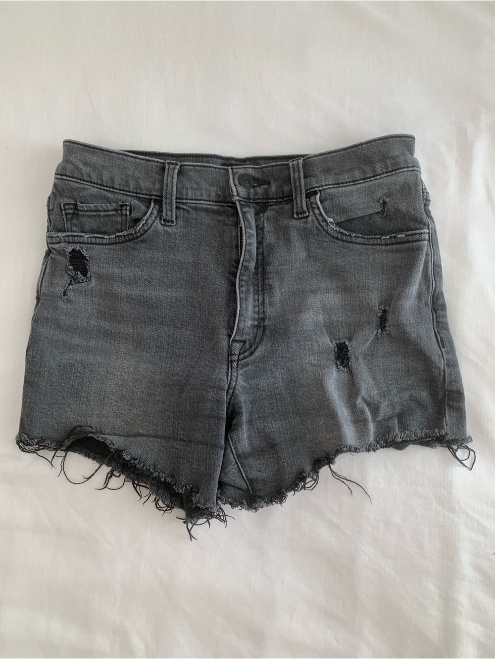 EUC Hudson Distressed Denim Cutoff Shorts Women’s Size 25 Gray Wash